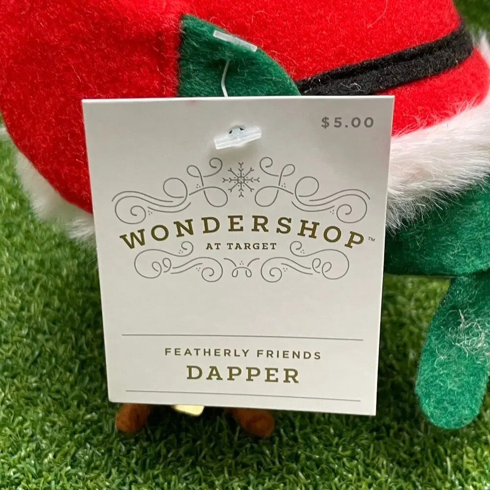 2023 Wondershop Dapper Santa Claus Featherly Friends Fabric Bird Figurine